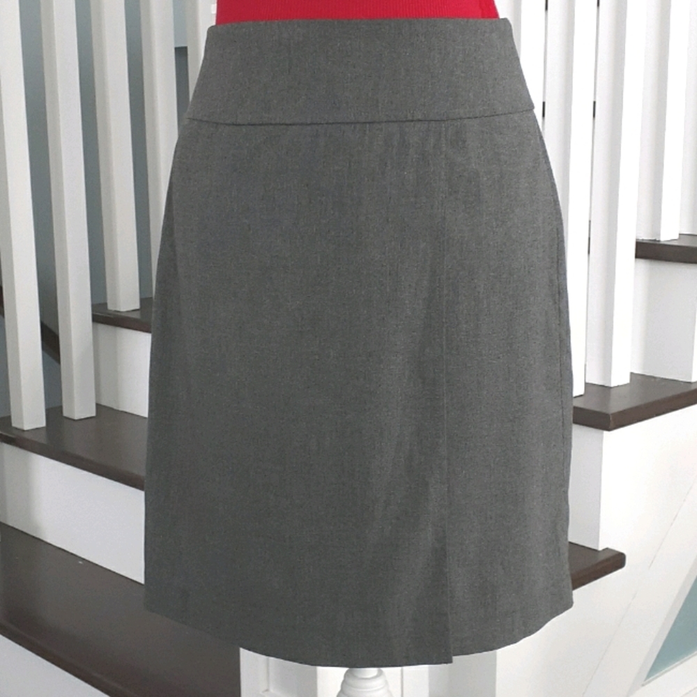^ Grey Trisan faux wrap mini skirt